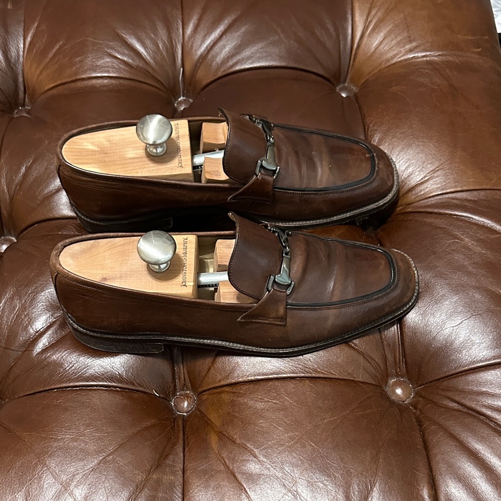 Johnston & Murphy Dark Brown Leather Slip-Ons